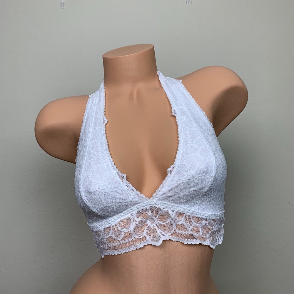 Victoria’s Secret PINK Floral Lace Halter Bralette Bra Top S